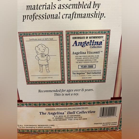 NWT Angelina Collection Limited Edition Porcelain Doll by Angelina Visconti - Picture 5 of 6